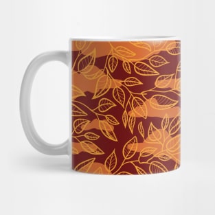 Minimalist Leaf Line Art Illustration as a Seamless Surface Pattern Design Mug